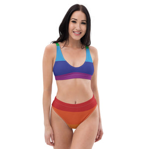 Rainbow Recycled high-waisted bikini Fishman Donuts