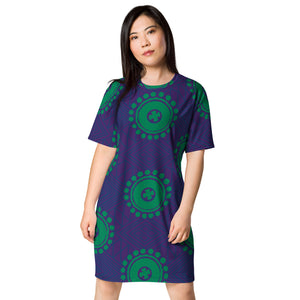 Mayan Print T-shirt Dress