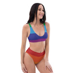 Load image into Gallery viewer, Rainbow Recycled high-waisted bikini Fishman Donuts
