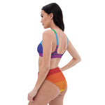 Load image into Gallery viewer, Rainbow Recycled high-waisted bikini Fishman Donuts
