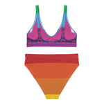 Load image into Gallery viewer, Rainbow Recycled high-waisted bikini Fishman Donuts
