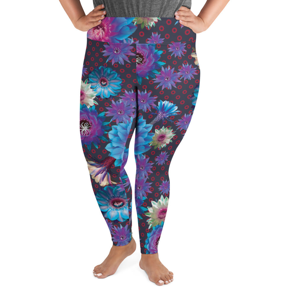 Floral Fishman Donuts Plus Size Phish Yoga Leggings