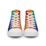 Load image into Gallery viewer, Rainbow Women’s high top canvas shoes
