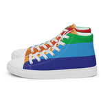 Load image into Gallery viewer, Rainbow Women’s high top canvas shoes
