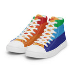 Load image into Gallery viewer, Rainbow Women’s high top canvas shoes
