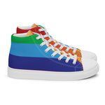 Load image into Gallery viewer, Rainbow Women’s high top canvas shoes
