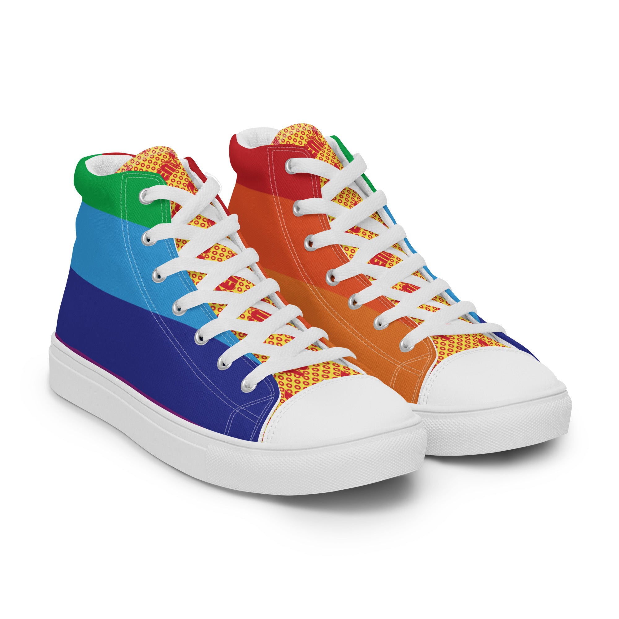 Rainbow Women’s high top canvas shoes